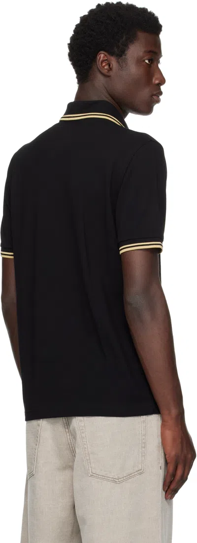 Fred Perry Polo Shirt With Contrast Trim And Collar In Black