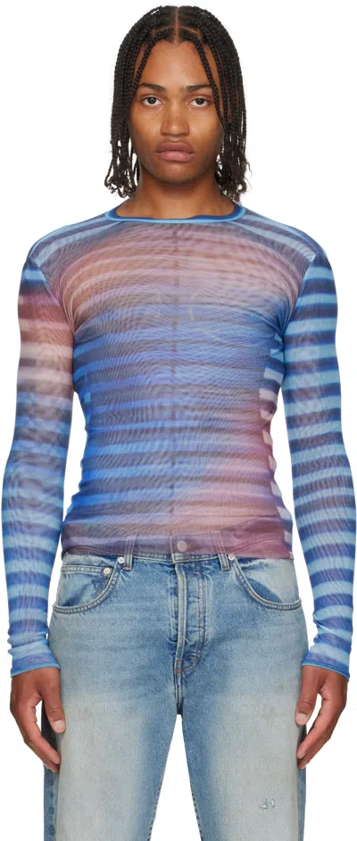 Jean Paul Gaultier Blue 'the Air' Top In Blue