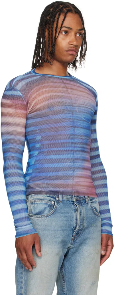 Jean Paul Gaultier Blue 'the Air' Top In Blue