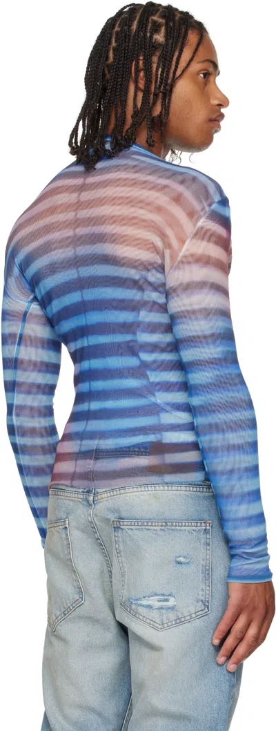 Jean Paul Gaultier Blue 'the Air' Top In Blue