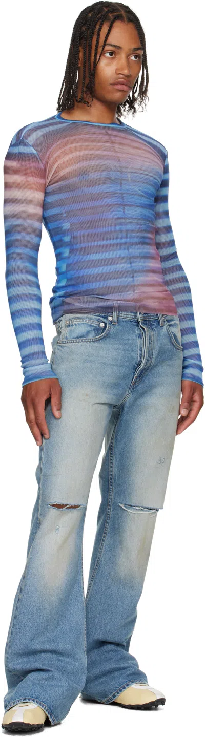 Jean Paul Gaultier Blue 'the Air' Top In Blue