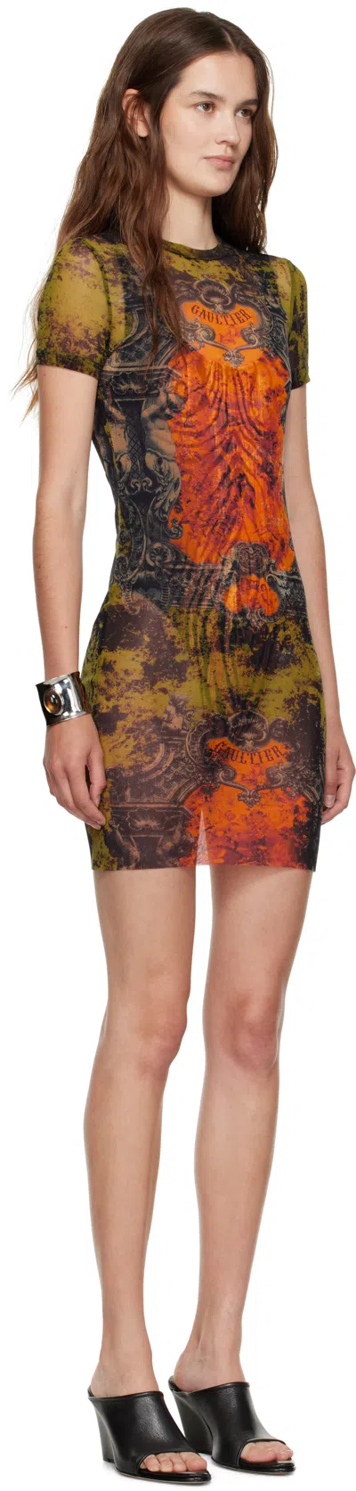 Jean Paul Gaultier Medallion Mesh Mini Dress