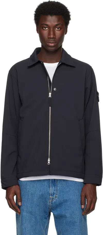 Stone Island Navy Q100003 Soft Shell Jacket In Blue