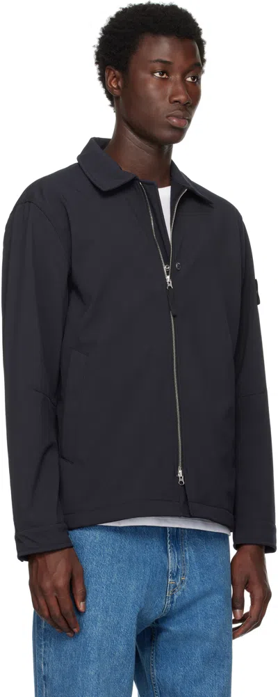 Stone Island Navy Q100003 Soft Shell Jacket In Blue
