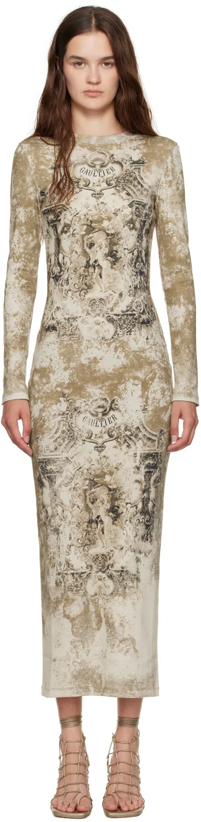 Jean Paul Gaultier Beige 'the Médaillon' Cotton Maxi Dress