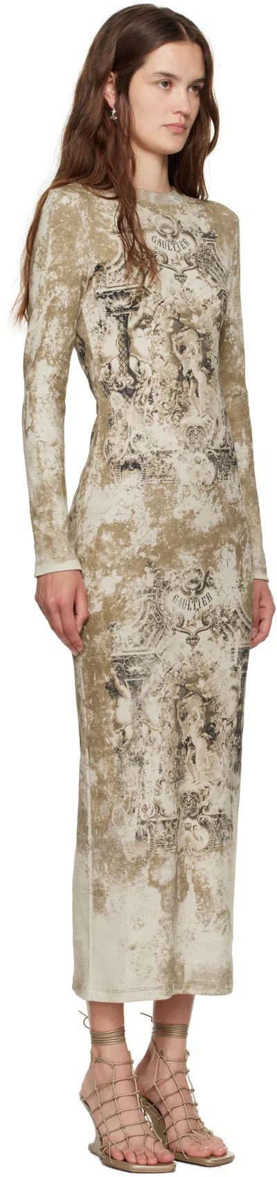 Jean Paul Gaultier Beige 'the Médaillon' Cotton Maxi Dress