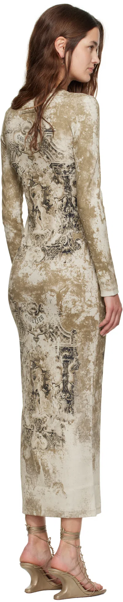 Jean Paul Gaultier Beige 'the Médaillon' Cotton Maxi Dress