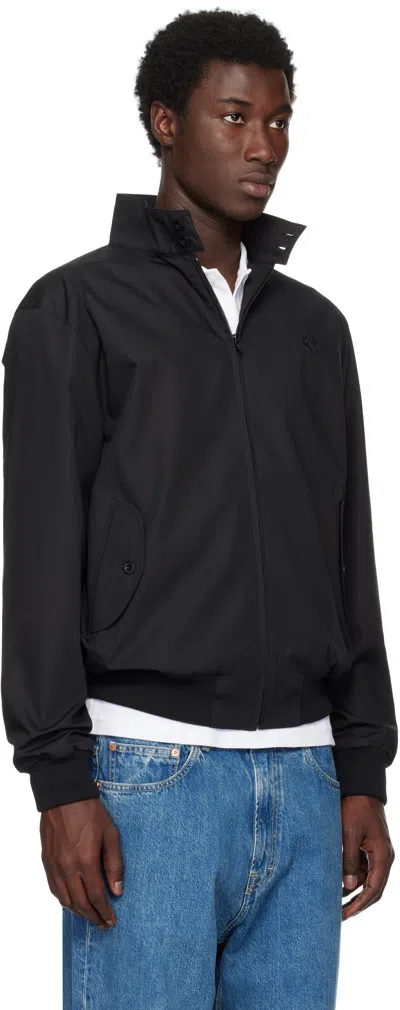 Fred Perry Black Harrington Jacket In Black