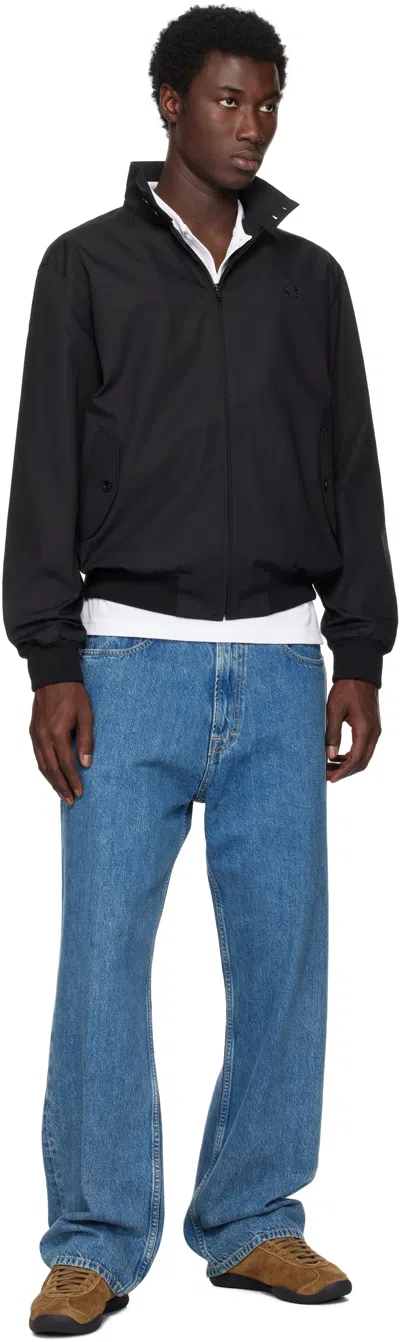 Fred Perry Black Harrington Jacket In Black