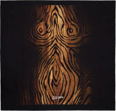 Jean Paul Gaultier Black & Brown 'the Wood' Scarf