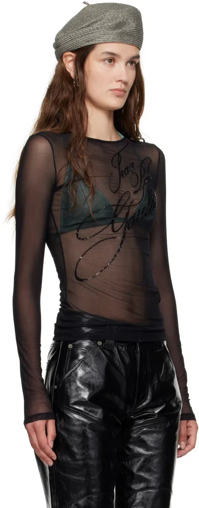 Jean Paul Gaultier Black 'the Sequin' Top