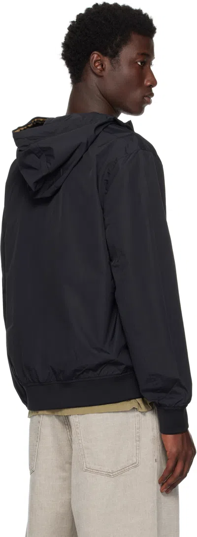 Fred Perry The Hooded Brentham Jacket Black In Black