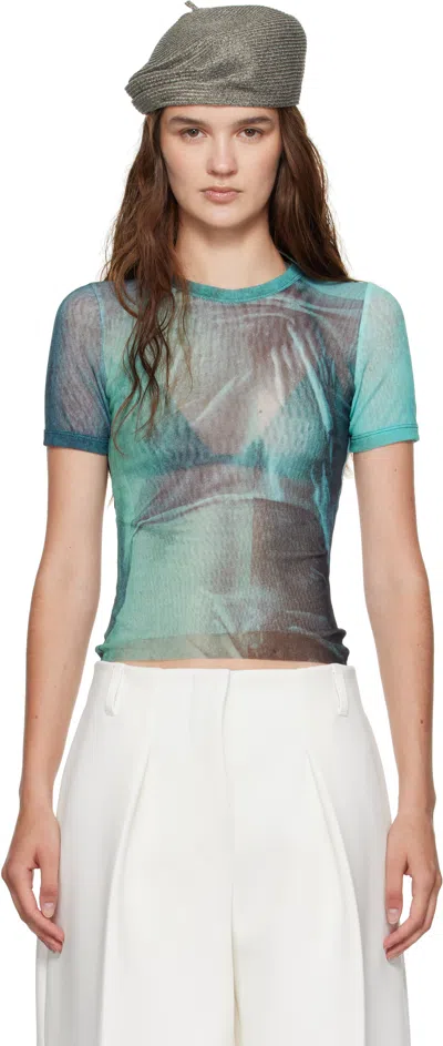 Jean Paul Gaultier Abstract Print Sheer Fabric Top
