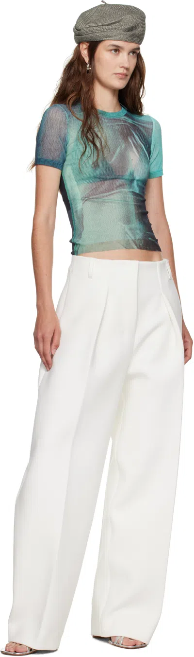 Jean Paul Gaultier Abstract Print Sheer Fabric Top