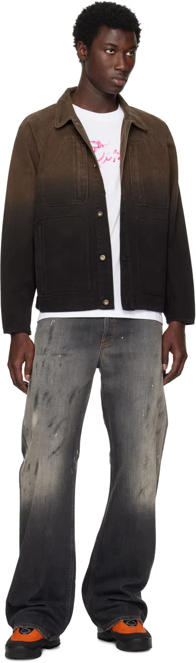 Dime Brown Dipped Chore Jacket In Brown