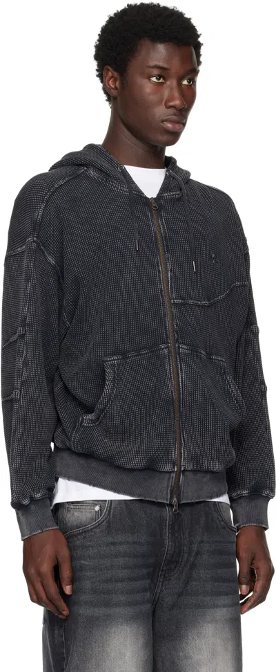 Dime Gray Premium Waffle Zip Hoodie In Gray