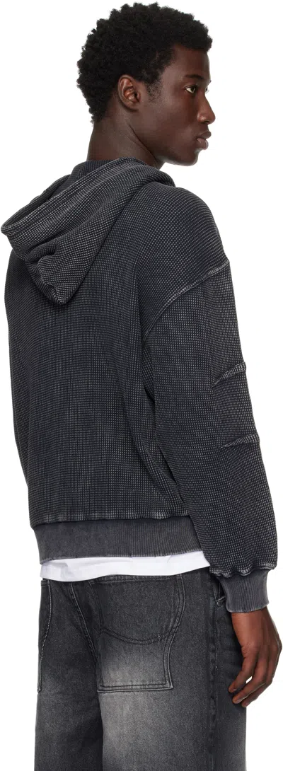 Dime Gray Premium Waffle Zip Hoodie In Gray