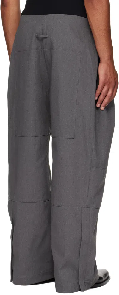 Jean Paul Gaultier Gray Zip Detail Trousers In Gray