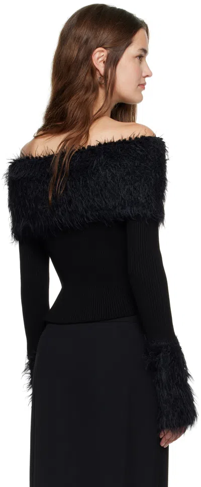 Jean Paul Gaultier Knitwear With Off-the-shoulder Design And Faux Fur Trim
