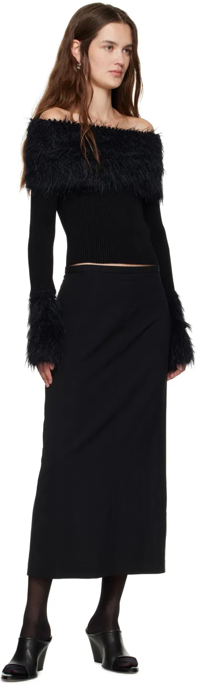 Jean Paul Gaultier Knitwear With Off-the-shoulder Design And Faux Fur Trim