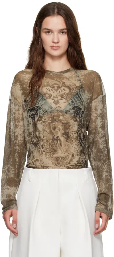 Jean Paul Gaultier Beige 'the Oversized Médaillon' Top