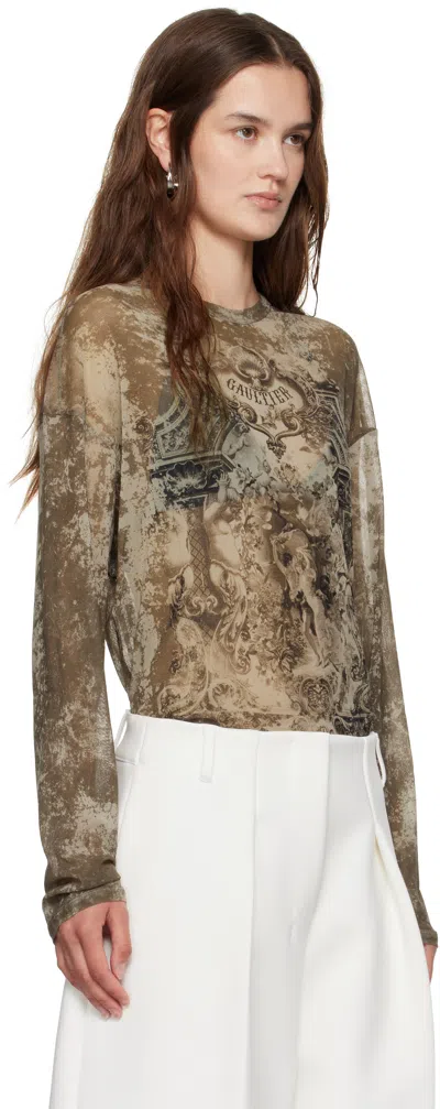 Jean Paul Gaultier Beige 'the Oversized Médaillon' Top