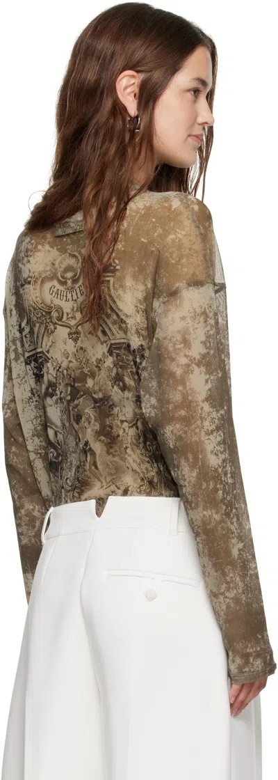 Jean Paul Gaultier Beige 'the Oversized Médaillon' Top