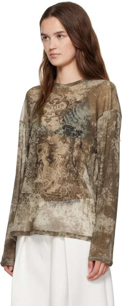 Jean Paul Gaultier Beige 'the Oversized Médaillon' Top