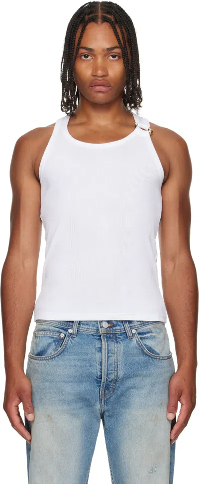 Jean Paul Gaultier White 'the Piercing' Tank Top In White