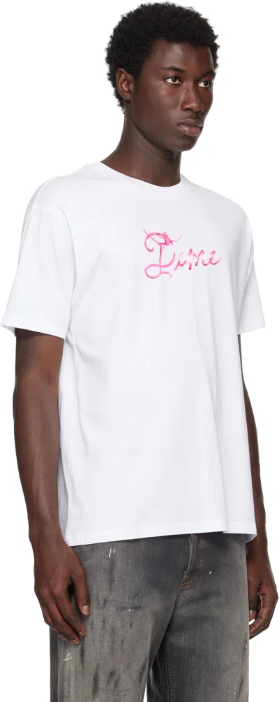 Dime White Satin T-shirt In White