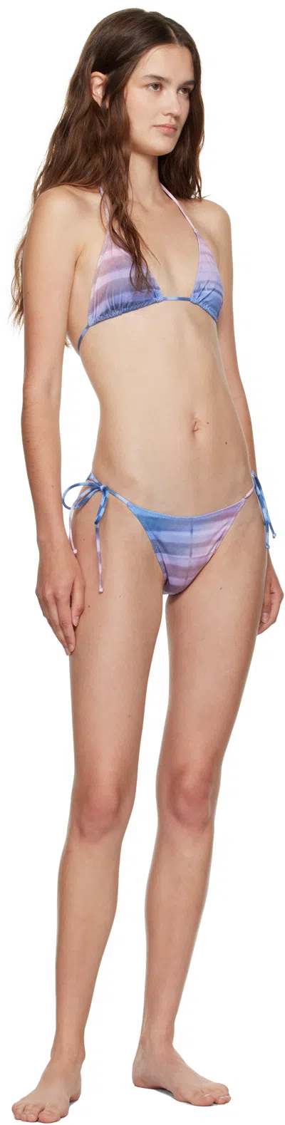 Jean Paul Gaultier Blue & Pink Body Printed Air Bikini