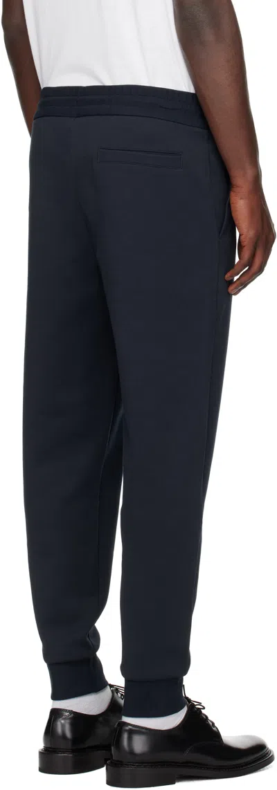 Hugo Boss Navy Drawstring Jersey Cotton Sweatpants In Blue