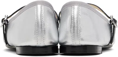 Repetto Cap-toe Ankle-strap Ballet Flats In Silver