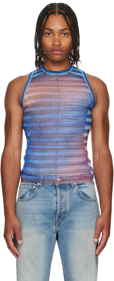 Jean Paul Gaultier Blue 'the Air' Tank Top In Blue