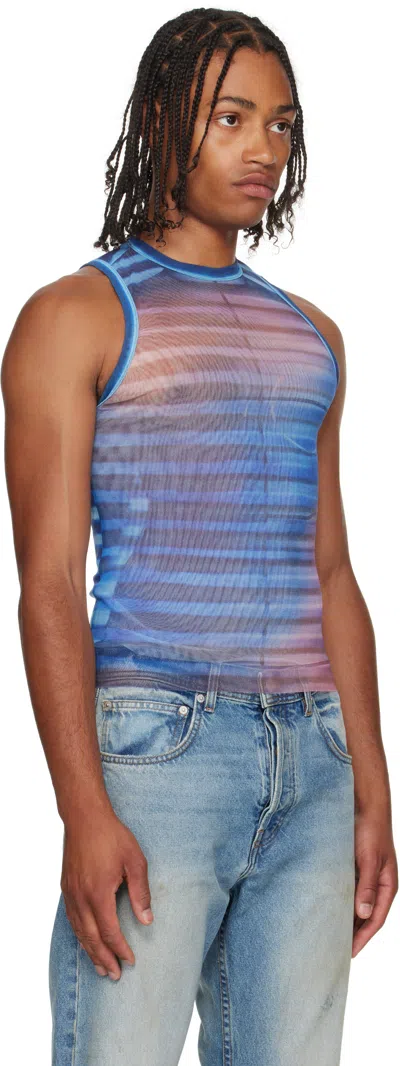 Jean Paul Gaultier Blue 'the Air' Tank Top In Blue