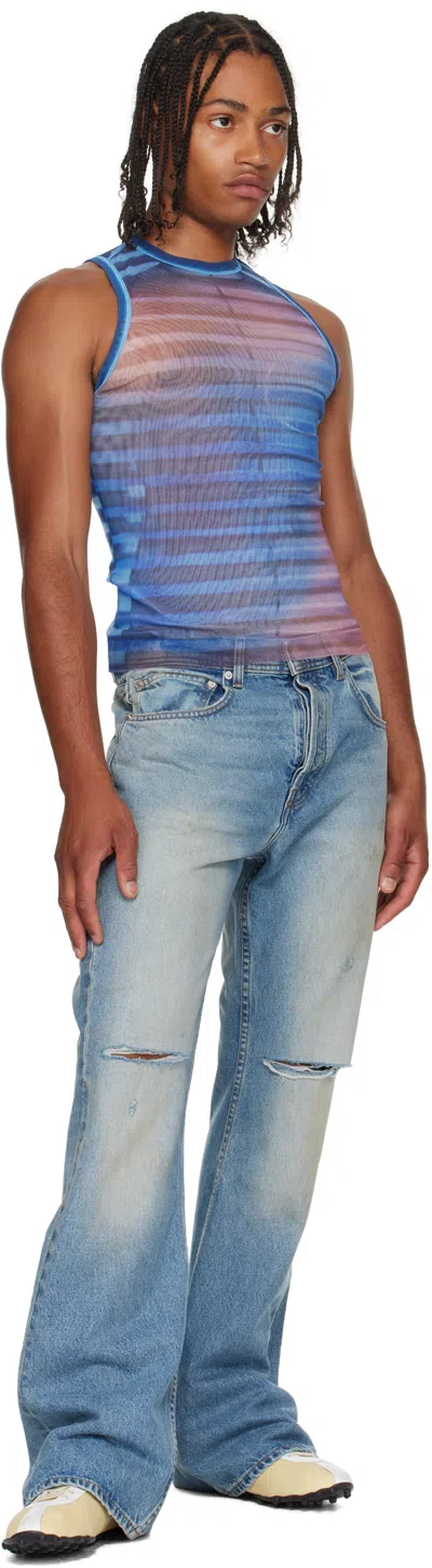 Jean Paul Gaultier Blue 'the Air' Tank Top In Blue