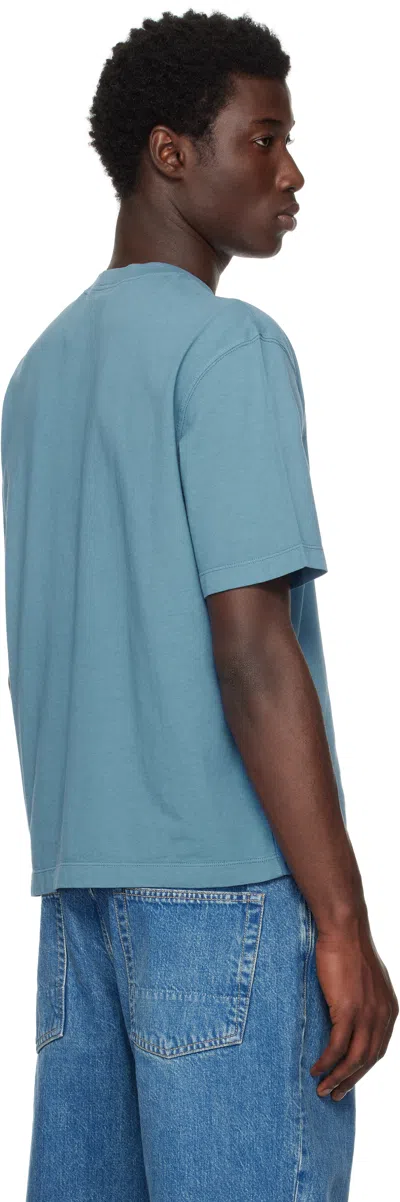 Stone Island Blue 2100237 Organic Cotton 'fissato' T-shirt In Blue