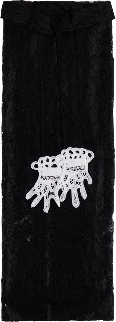 Gohar World Black Embroidered Lace Hands Apron