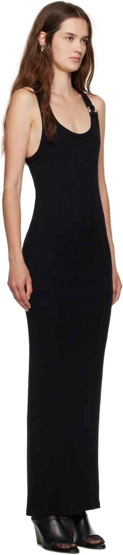 Jean Paul Gaultier Ribbed Dress With Overall Buckles In Black