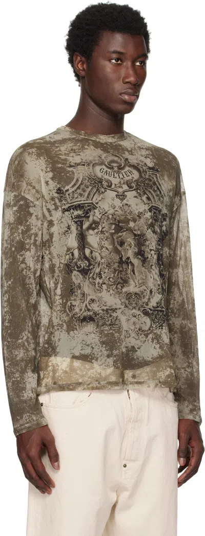 Jean Paul Gaultier Beige 'the Oversized Médallion' Top In Brown