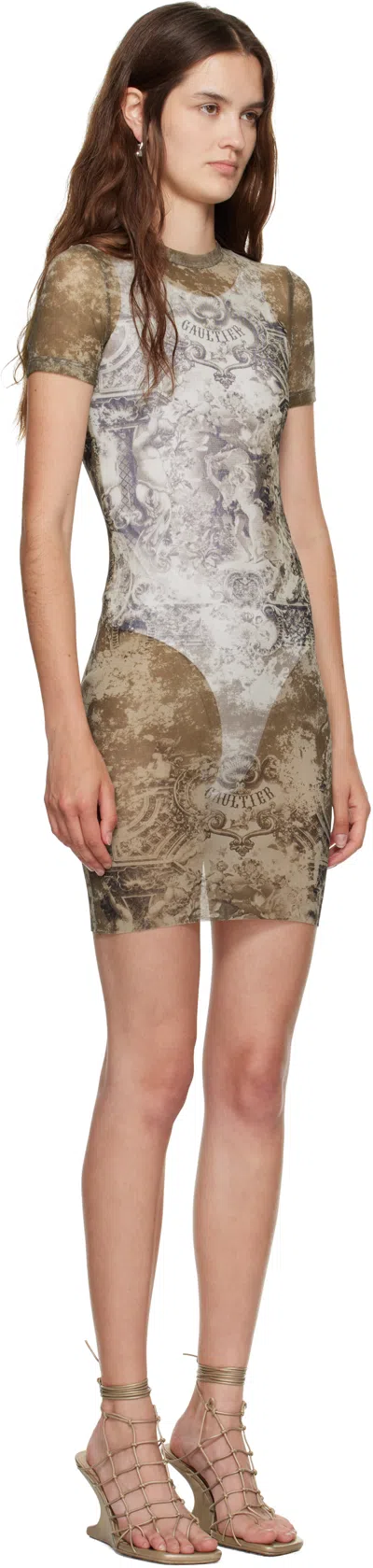Jean Paul Gaultier Beige 'the Médaillon' Minidress