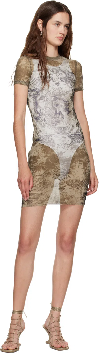 Jean Paul Gaultier Beige 'the Médaillon' Minidress
