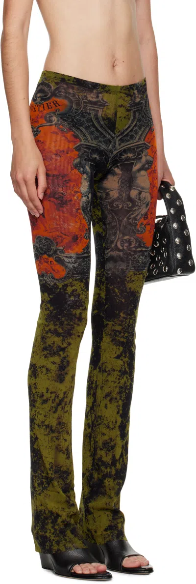 Jean Paul Gaultier Khaki & Orange 'the Médaillon' Lounge Pants
