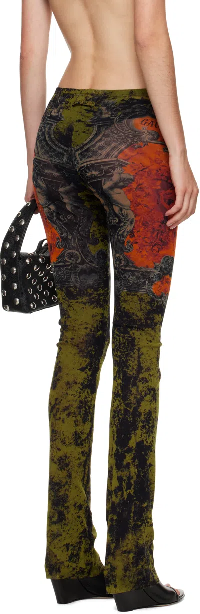 Jean Paul Gaultier Khaki & Orange 'the Médaillon' Lounge Pants