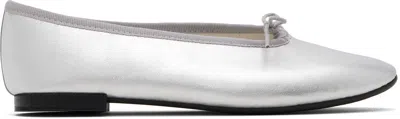 Repetto Silver Lilou Almond Toe Ballerina Flats