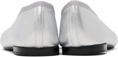 Repetto Silver Lilou Almond Toe Ballerina Flats