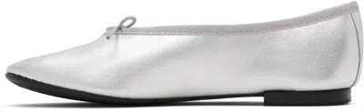 Repetto Silver Lilou Almond Toe Ballerina Flats