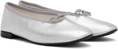 Repetto Silver Lilou Almond Toe Ballerina Flats