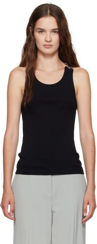 Jean Paul Gaultier Black Overall Buckles Ribbed Tank Top In Black