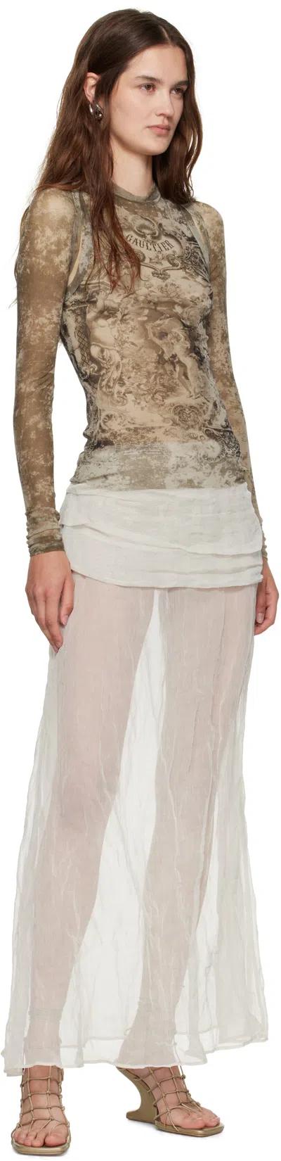 Jean Paul Gaultier Beige 'the Médaillon' Tank Top